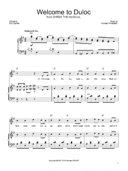 page one of What's Up, Duloc? (Piano, Vocal & Guitar Chords (Right-Hand Melody))