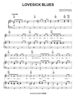 page one of Lovesick Blues (Piano, Vocal & Guitar Chords (Right-Hand Melody))