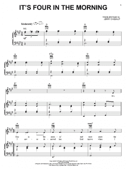 page one of It's Four In The Morning (Piano, Vocal & Guitar Chords (Right-Hand Melody))