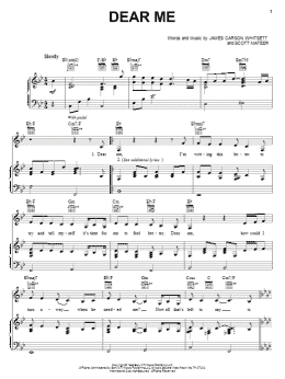 page one of Dear Me (Piano, Vocal & Guitar Chords (Right-Hand Melody))