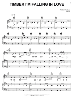 page one of Timber I'm Falling In Love (Piano, Vocal & Guitar Chords (Right-Hand Melody))