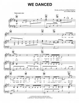 page one of We Danced (Piano, Vocal & Guitar Chords (Right-Hand Melody))
