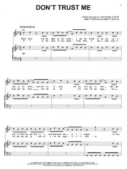 page one of Don't Trust Me (Piano, Vocal & Guitar Chords (Right-Hand Melody))