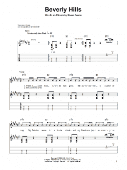 page one of Beverly Hills (Guitar Tab (Single Guitar))
