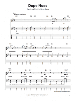 page one of Dope Nose (Guitar Tab (Single Guitar))