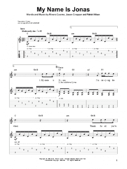 page one of My Name Is Jonas (Guitar Tab (Single Guitar))