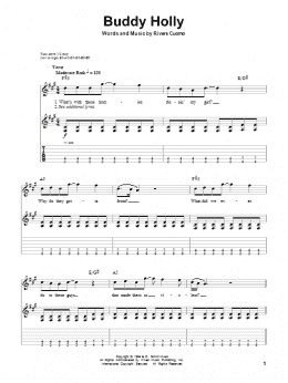 page one of Buddy Holly (Guitar Tab (Single Guitar))