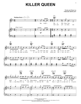 page one of Killer Queen (Piano, Vocal & Guitar Chords (Right-Hand Melody))