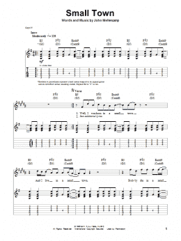 page one of Small Town (Guitar Tab (Single Guitar))