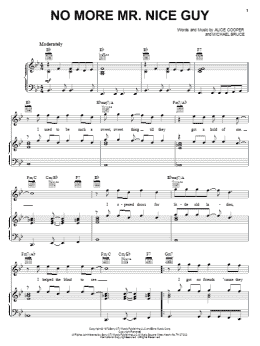 page one of No More Mr. Nice Guy (Piano, Vocal & Guitar Chords (Right-Hand Melody))