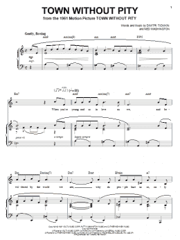 page one of Town Without Pity (Piano, Vocal & Guitar Chords (Right-Hand Melody))