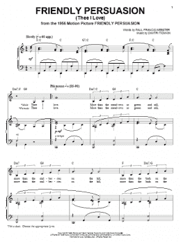 page one of Friendly Persuasion (Piano, Vocal & Guitar Chords (Right-Hand Melody))