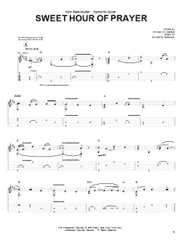 page one of Sweet Hour Of Prayer (Guitar Tab)