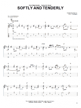 page one of Softly And Tenderly (Guitar Tab)