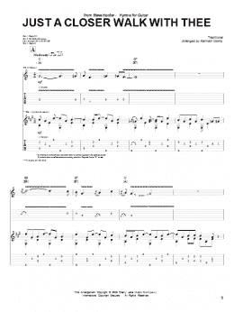 page one of Just A Closer Walk With Thee (Guitar Tab)