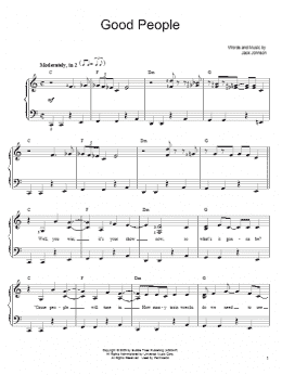 page one of Good People (Easy Piano)