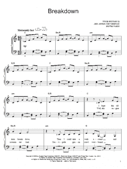 page one of Breakdown (Easy Piano)
