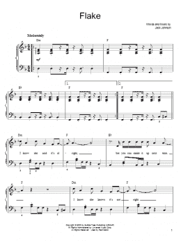 page one of Flake (Easy Piano)