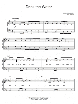 page one of Drink The Water (Easy Piano)