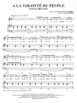 page one of A La Volonte Du Peuple (Piano & Vocal)