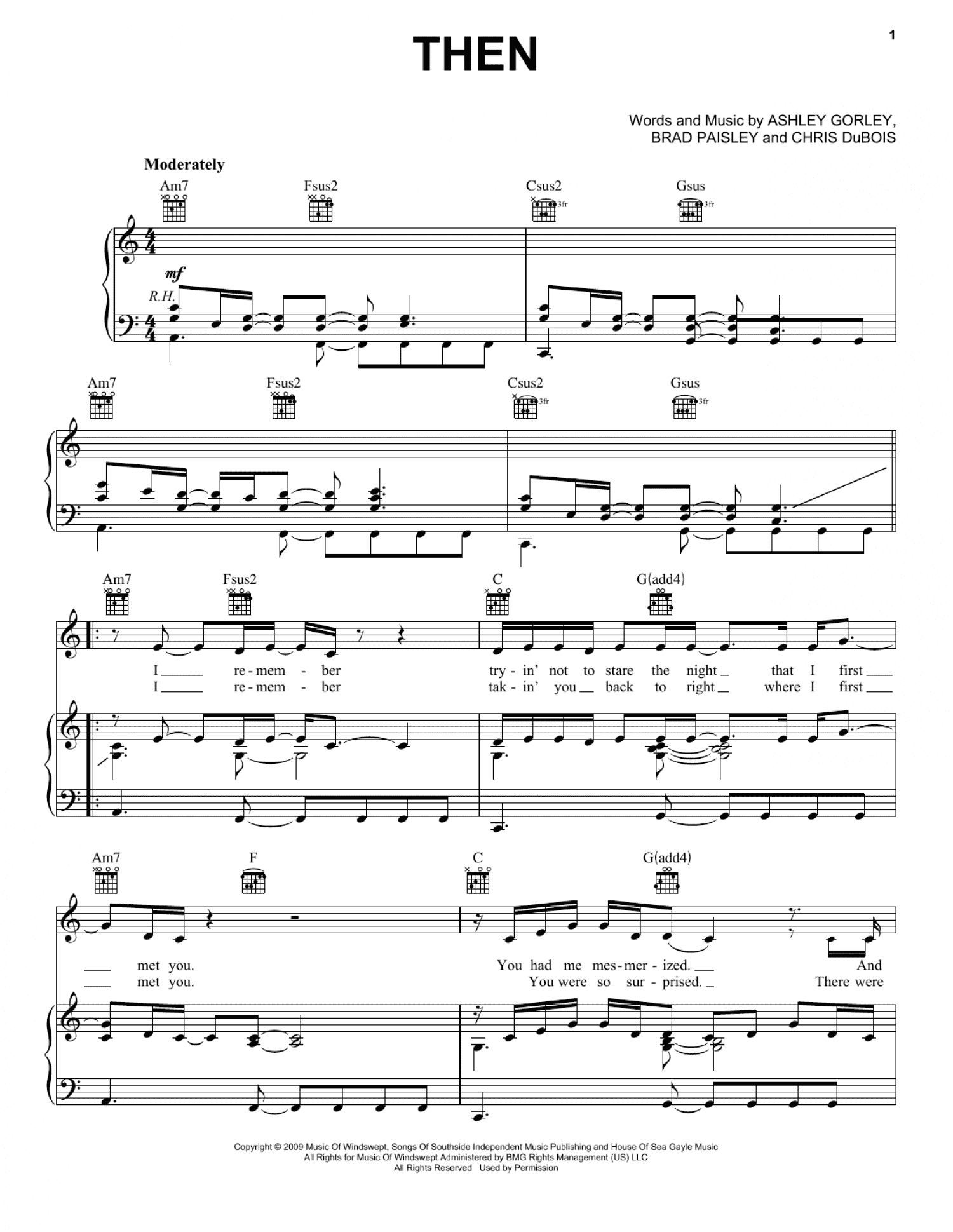 Then (Piano, Vocal & Guitar Chords (Right-Hand Melody))