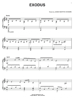 page one of Exodus (Piano Solo)