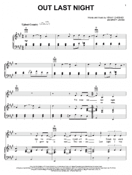 page one of Out Last Night (Piano, Vocal & Guitar Chords (Right-Hand Melody))