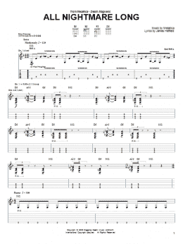 page one of All Nightmare Long (Easy Guitar Tab)