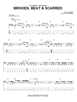 page one of Broken, Beat & Scarred (Bass Guitar Tab)