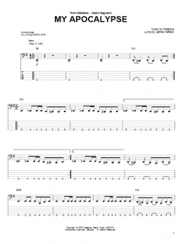 page one of My Apocalypse (Bass Guitar Tab)