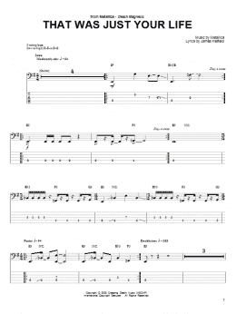 page one of That Was Just Your Life (Bass Guitar Tab)