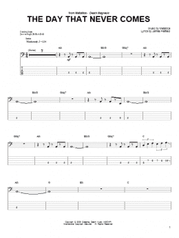page one of The Day That Never Comes (Bass Guitar Tab)
