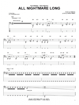 page one of All Nightmare Long (Bass Guitar Tab)