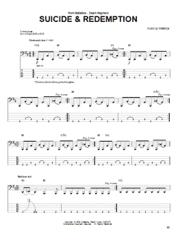 page one of Suicide & Redemption (Bass Guitar Tab)