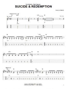 page one of Suicide & Redemption (Easy Guitar Tab)