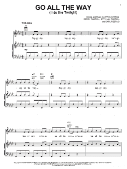 page one of Go All The Way (Into The Twilight) (Piano, Vocal & Guitar Chords (Right-Hand Melody))