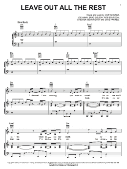 page one of Leave Out All The Rest (Piano, Vocal & Guitar Chords (Right-Hand Melody))