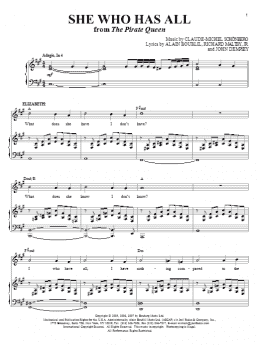 page one of She Who Has All (from The Pirate Queen) (Piano & Vocal)