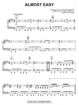 page one of Almost Easy (Piano, Vocal & Guitar Chords (Right-Hand Melody))