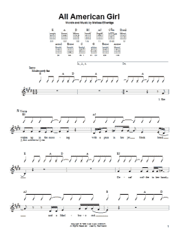 page one of All American Girl (Easy Guitar)