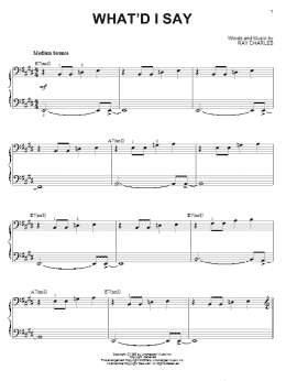 page one of What'd I Say (arr. Brent Edstrom) (Piano Solo)