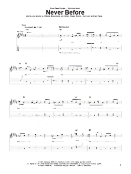 page one of Never Before (Guitar Tab)