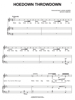 page one of Hoedown Throwdown (Piano, Vocal & Guitar Chords (Right-Hand Melody))