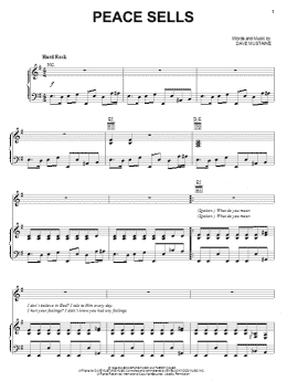 page one of Peace Sells (Piano, Vocal & Guitar Chords (Right-Hand Melody))