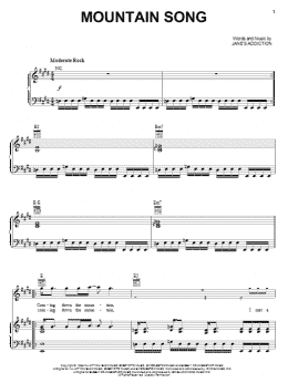page one of Mountain Song (Piano, Vocal & Guitar Chords (Right-Hand Melody))