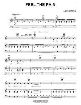 page one of Feel The Pain (Piano, Vocal & Guitar Chords (Right-Hand Melody))