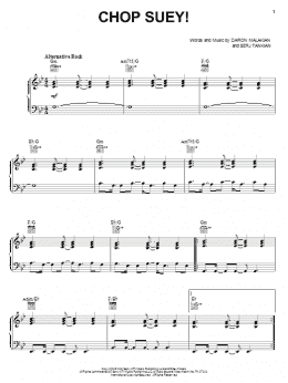 page one of Chop Suey! (Piano, Vocal & Guitar Chords (Right-Hand Melody))