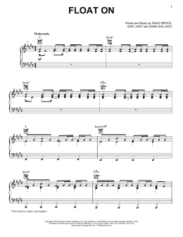 page one of Float On (Piano, Vocal & Guitar Chords (Right-Hand Melody))