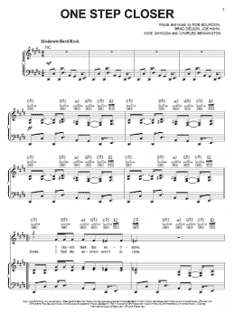 page one of One Step Closer (Piano, Vocal & Guitar Chords (Right-Hand Melody))
