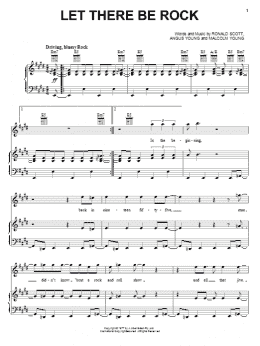 page one of Let There Be Rock (Piano, Vocal & Guitar Chords (Right-Hand Melody))